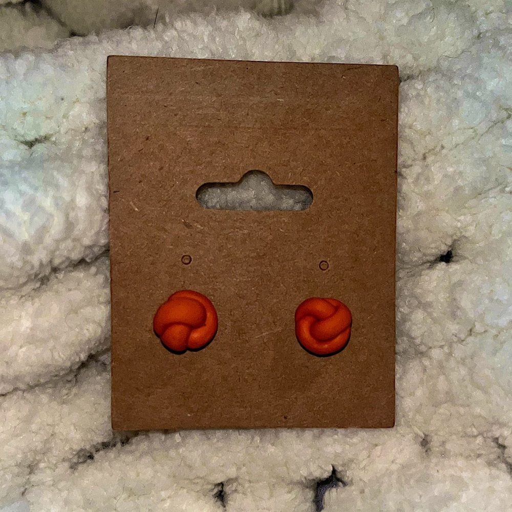 Handmade polymer clay boho knot stud earrings
